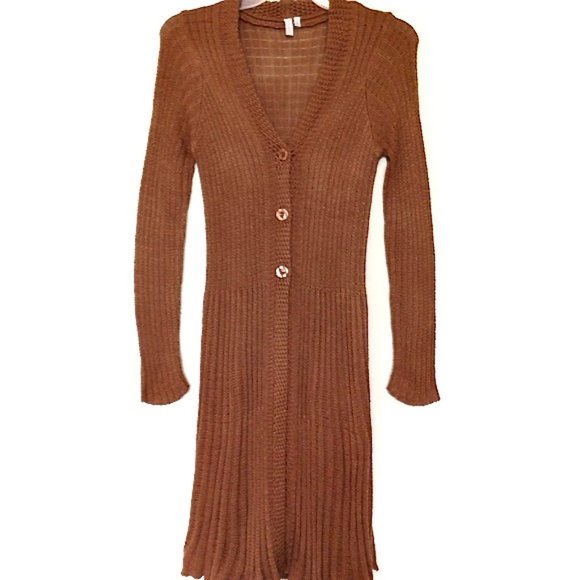 Madison Sweaters - MADISON-Pleated Crochet Maxi Cardigan Sweater